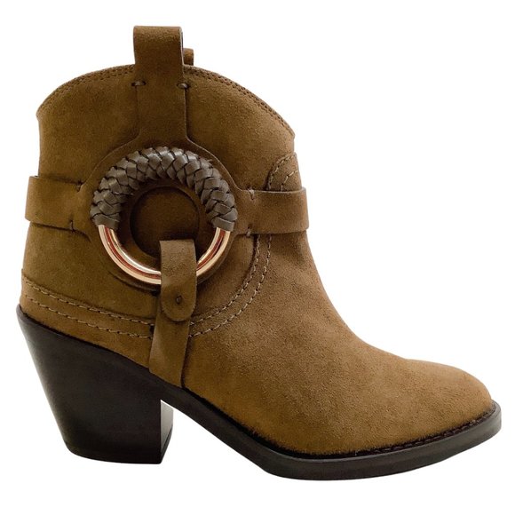 See by Chloe Military Green Suede Hanna Booties - Picture 2 of 7